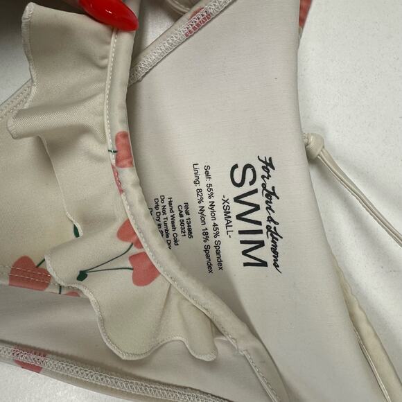 For love and lemons cherry print ruffle bikini set - Picture 3 of 9